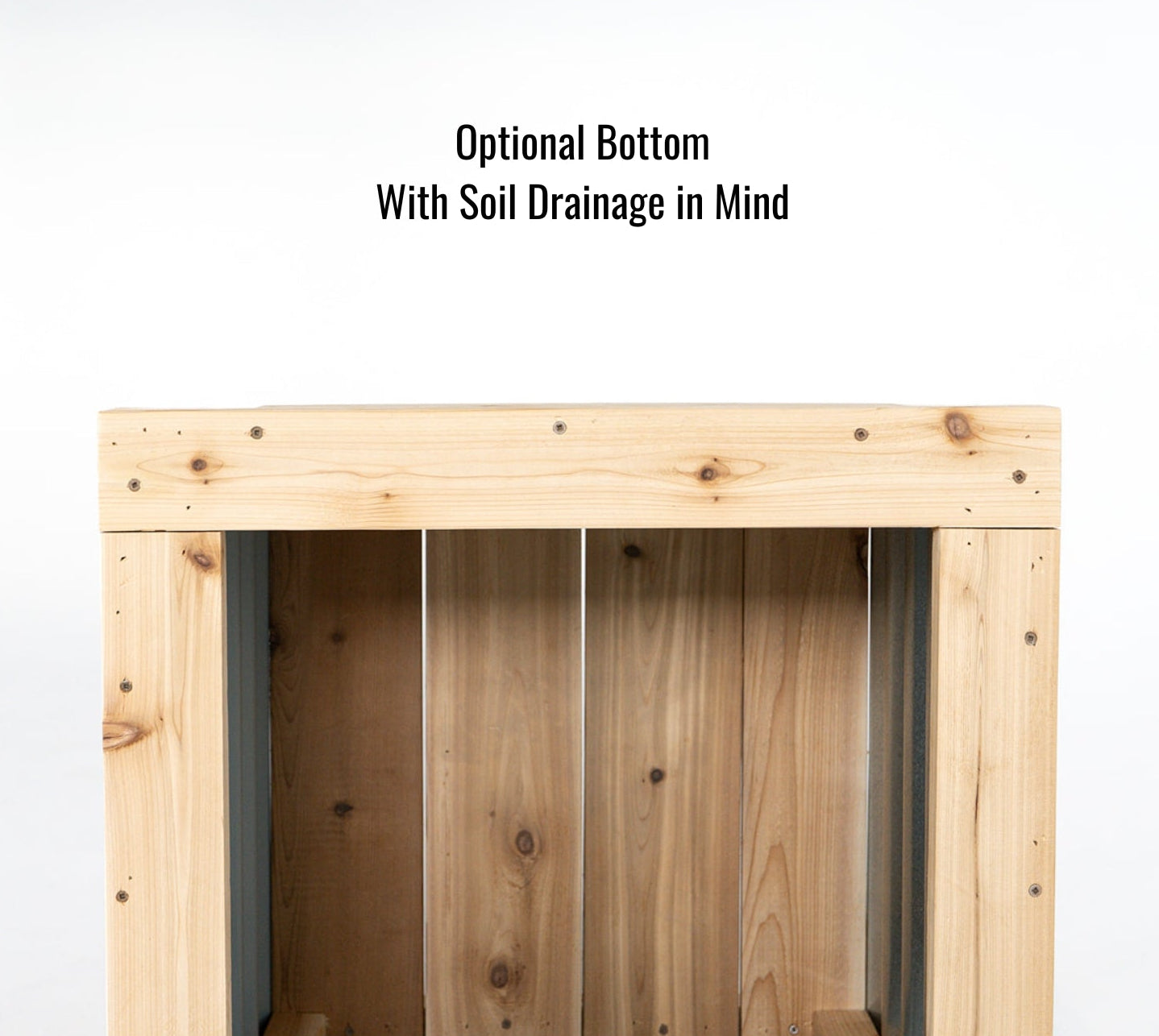 24" x 24" Cedar and Metal Raised Garden Box | 24" Tall