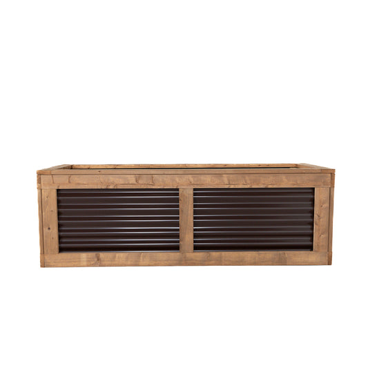 72" x 24" Sienna Brown and Metal Raised Garden Box | 24" Tall