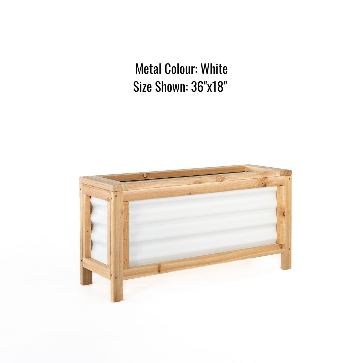 72" x 24"  Cedar and Metal Raised Garden Box | 24" Tall