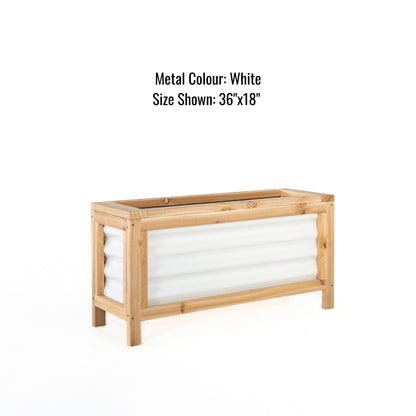 72" x 24"  Cedar and Metal Raised Garden Box | 24" Tall