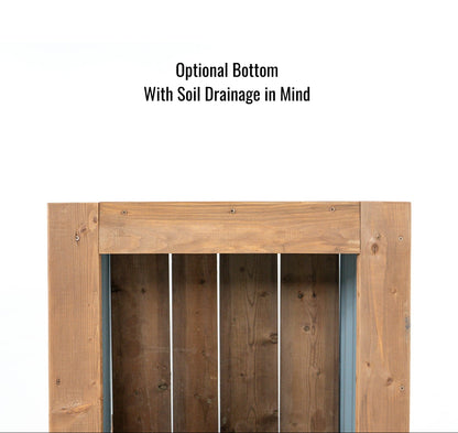 24" x 24"  Sienna Brown and Metal Raised Garden Box | 18" Tall