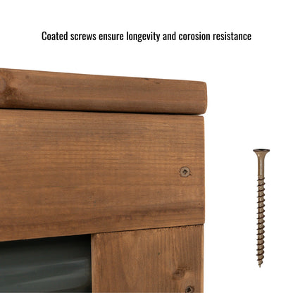 24" x 24"  Sienna Brown and Metal Raised Garden Box | 18" Tall