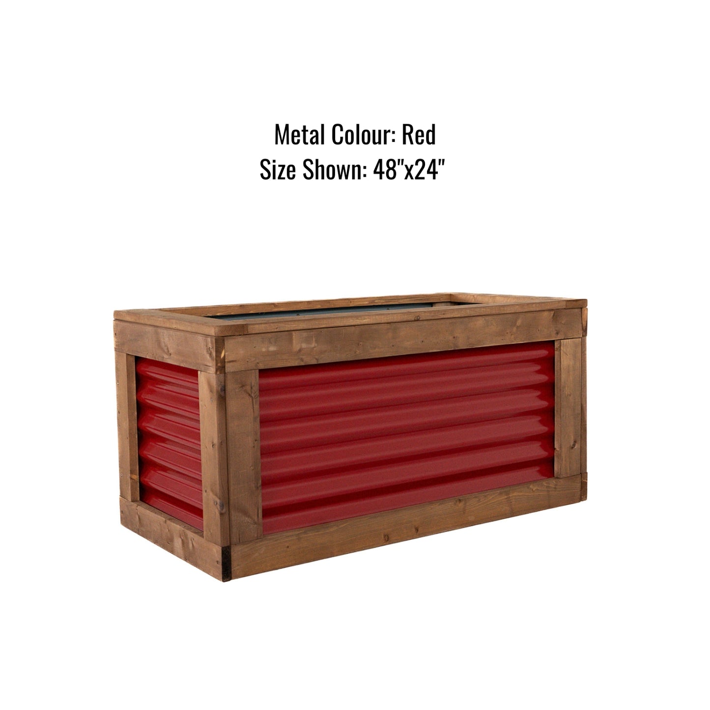 24" x 24"  Sienna Brown and Metal Raised Garden Box | 18" Tall