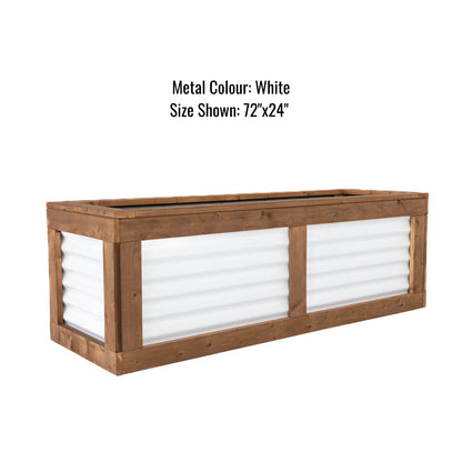 24" x 24"  Sienna Brown and Metal Raised Garden Box | 18" Tall