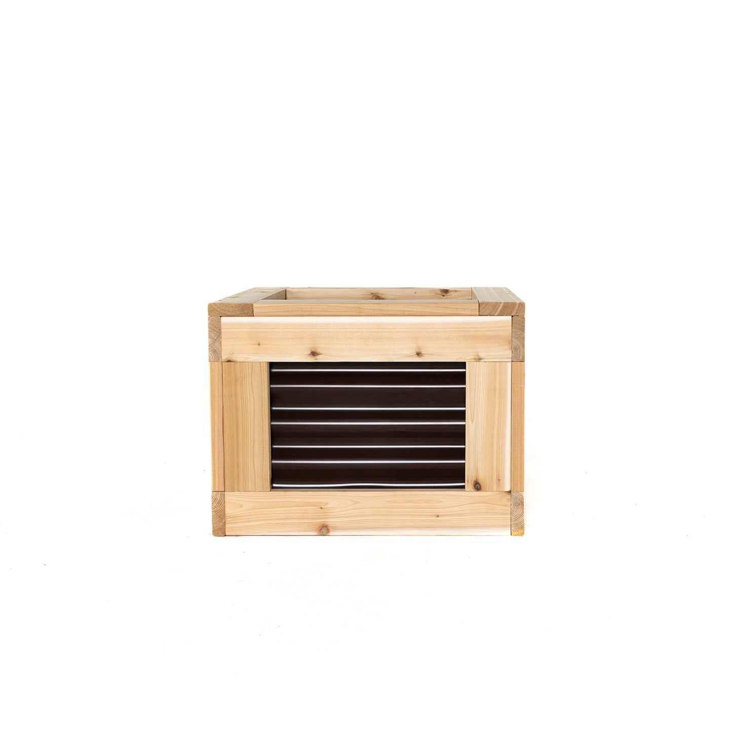 24" x 24" Cedar and Metal Raised Garden Box | 18" Tall