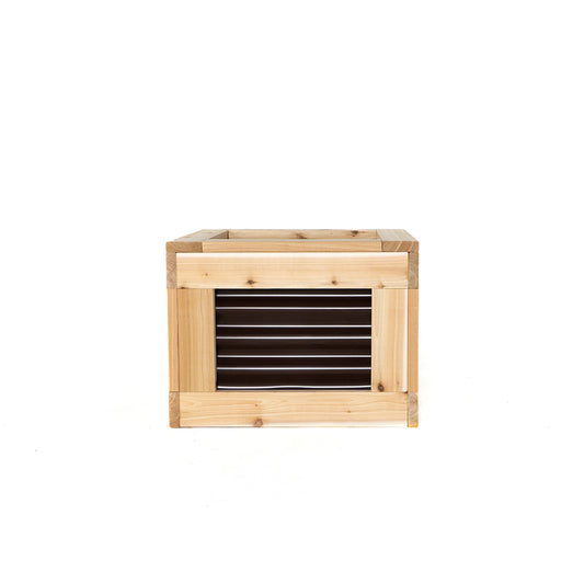 24" x 24" Cedar and Metal Raised Garden Box | 18" Tall