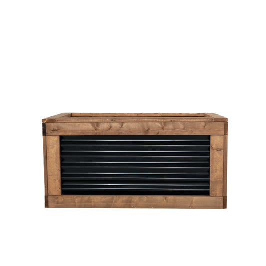 48" x 24"  Sienna Brown and Metal Raised Garden Box | 24" Tall