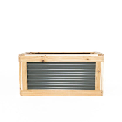 48" x 24" Cedar and Metal Raised Garden Box | 24" Tall