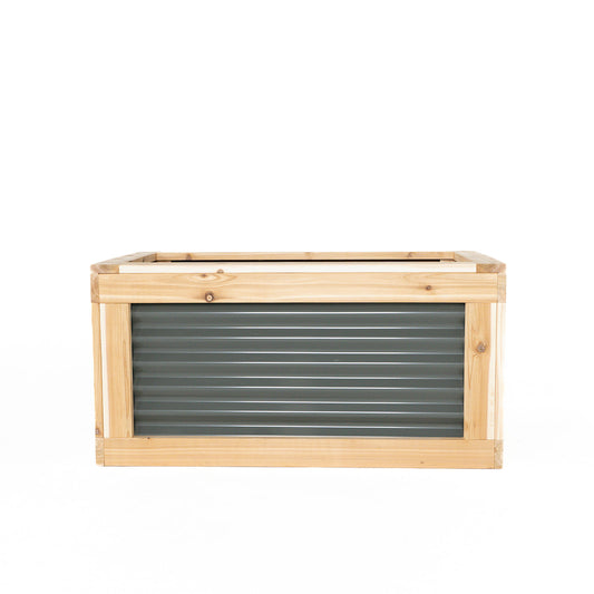 48" x 24" Cedar and Metal Raised Garden Box | 24" Tall