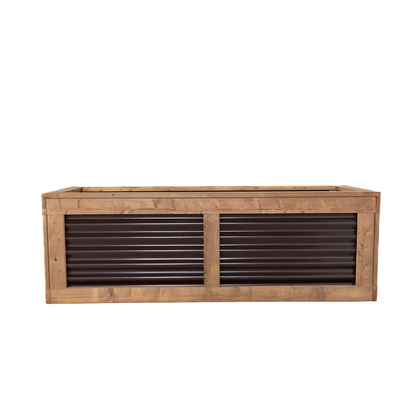 72" x 24"  Sienna Brown and Metal Raised Garden Box | 24" Tall