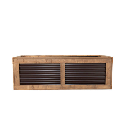 72" x 24"  Sienna Brown and Metal Raised Garden Box | 24" Tall