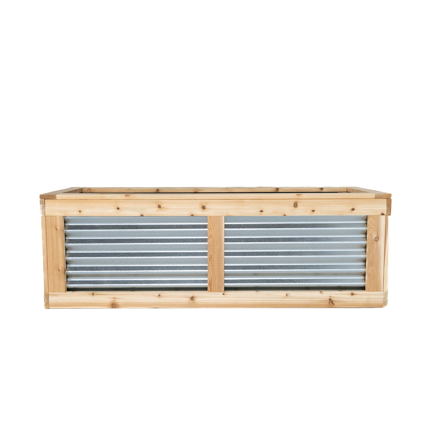 72" x 24"  Cedar and Metal Raised Garden Box | 24" Tall