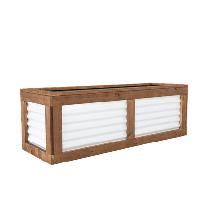 72" x 24"  Sienna Brown and Metal Raised Garden Box | 24" Tall
