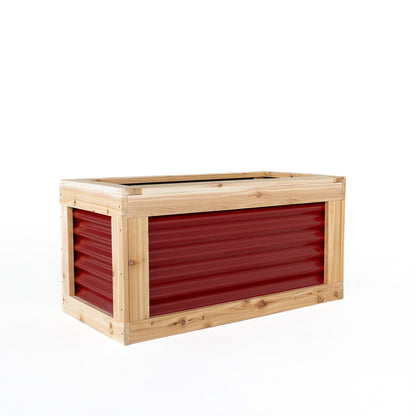 48" x 24" Cedar and Metal Raised Garden Box | 24" Tall