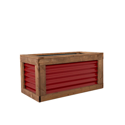 48" x 24"  Sienna Brown and Metal Raised Garden Box | 24" Tall