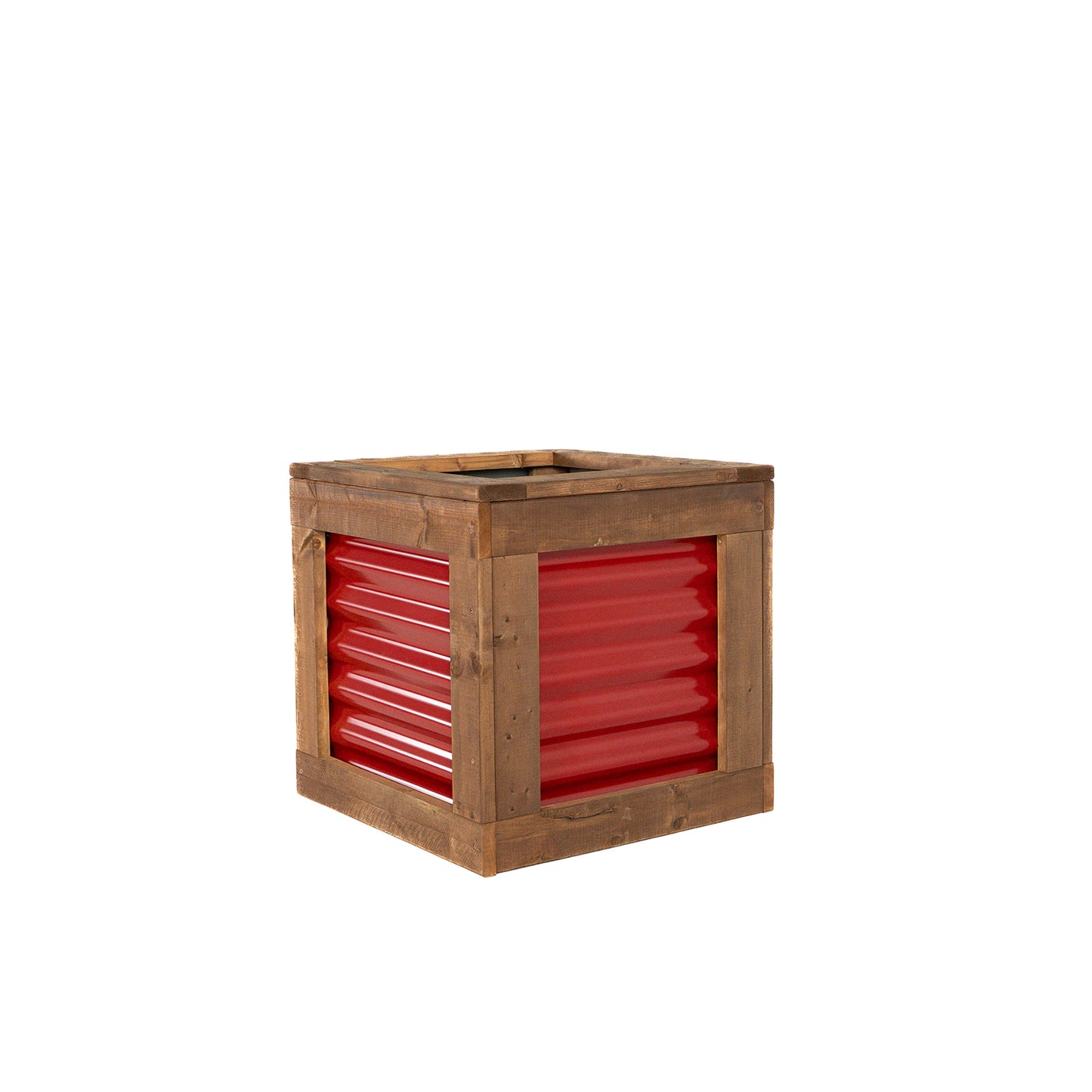 24" x 24"  Sienna Brown and Metal Raised Garden Box | 24" Tall