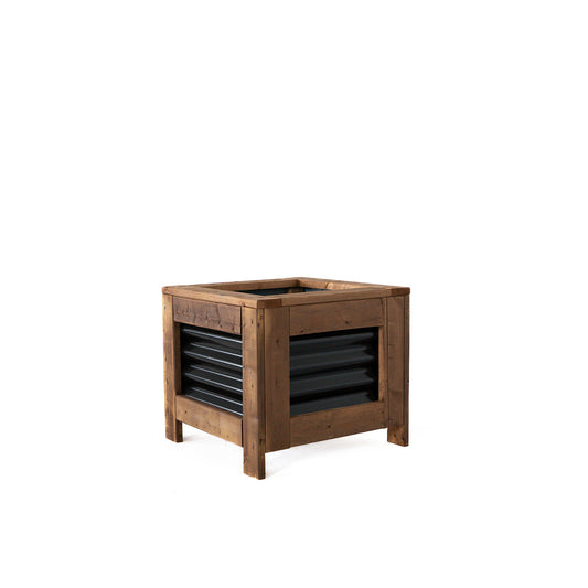 24" x 24" Sienna Brown and Metal Raised Garden Box | 18" Tall With Legs