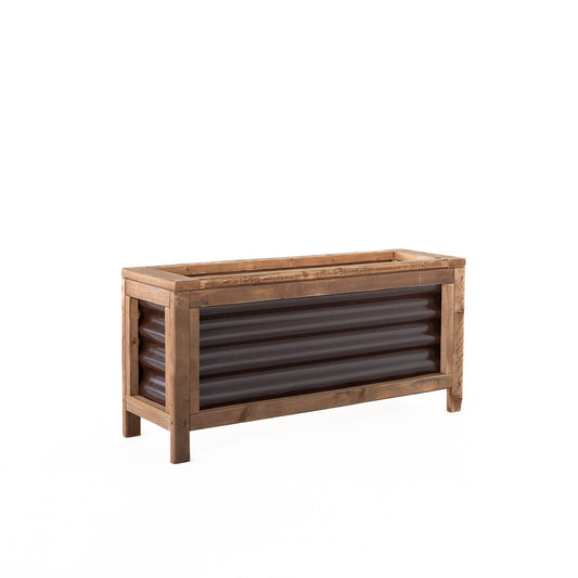 36" x 12" Sienna Brown and Metal Raised Garden Box | 18" Tall With Legs